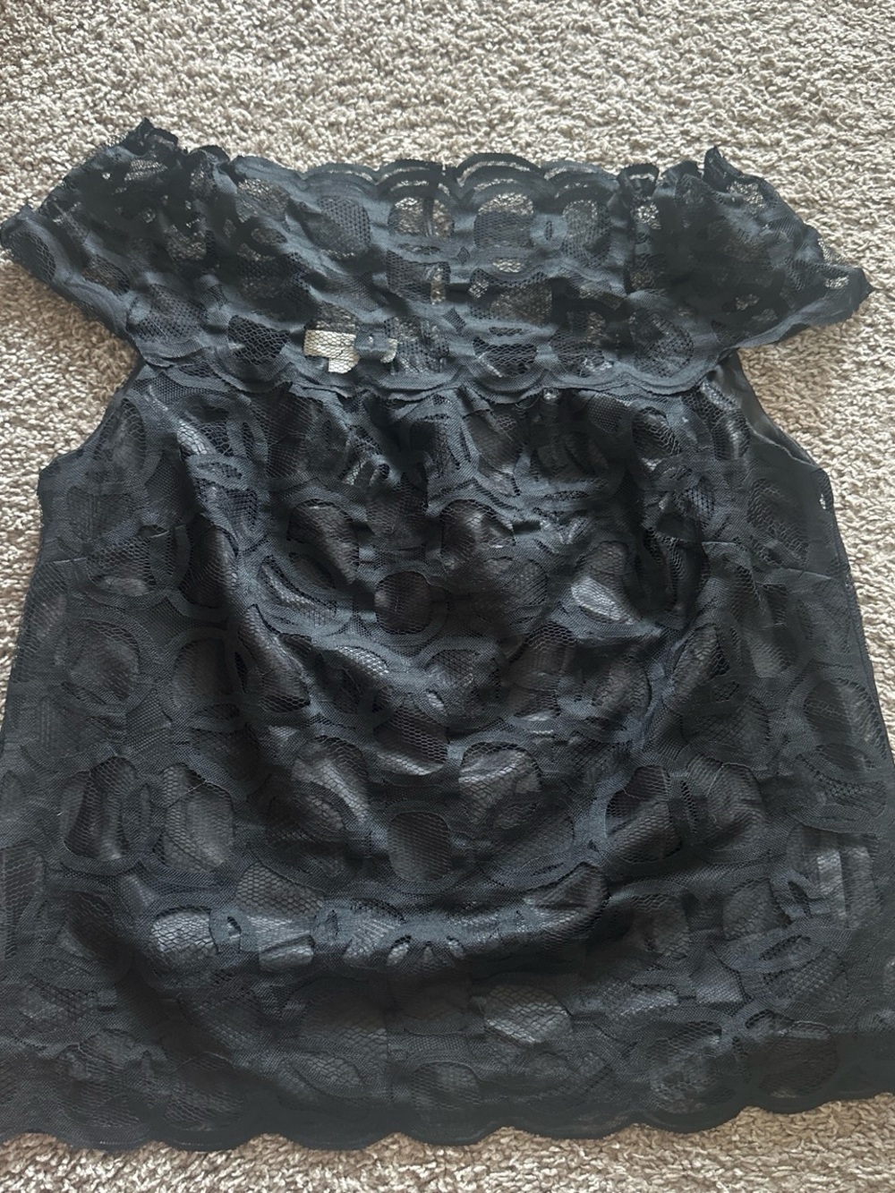 Black Lace Off-Shoulder Women's Top